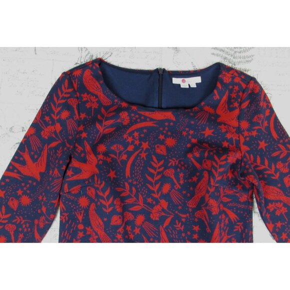 NEW Boden Winifred cotton bld knit Dress Mystical whimsy folk art print  US 6 R - Picture 3 of 16